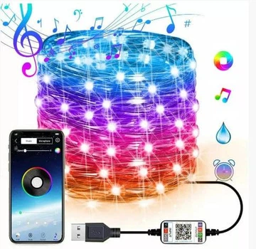 Светодиодная гирлянда USB Smart с приложением RGB 100 LED SK 11423020 10 м мультиколор 4699266