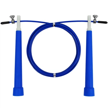 Скоростная скакалка EasyFit Speed Cable Rope 3 м со стальным тросом синяя 4697907