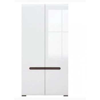Шкаф двухдверный платяной Ацтека BRW (Black Red White) SZF2D/21/11 Белый + Белый глянец 105х60х210 см