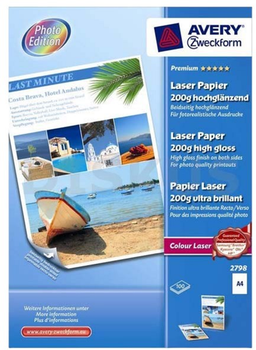 Papier fotograficzny Avery Zweckform Laser Papier Premium Błyszczący A4 200 g/m² 100 arkuszy (4004182026021)