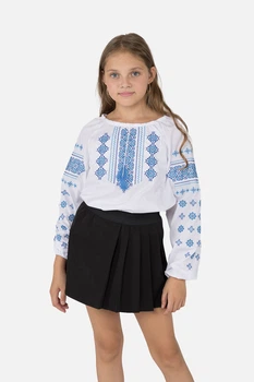 Вышиванка с длинным рукавом для девочки 140 цвет белый No Brand ЦБ-00246418