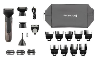 Триммер Remington One для бороды, усов,головы, тела, носа и ушей, акум., насадок-18, сталь, черный pg780