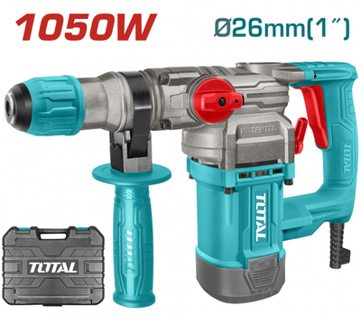 Перфоратор total th110266 SDS-Plus, 1050Вт, 0-1100об/мин, 4.5Дж, 0-3800 уд/мин