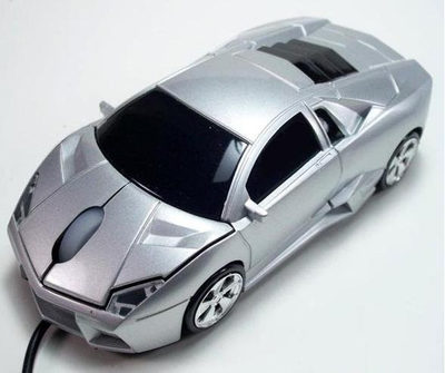 Мышка компьютерная проводная Lamborghini серебристая L0124
