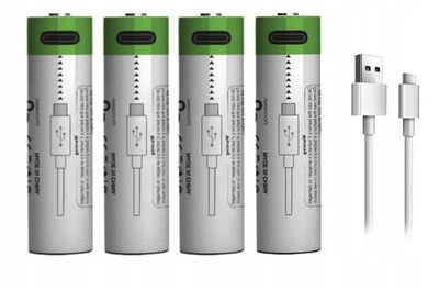 Аккумулятор 14500 3.7V с разъемом TYPE-C 700 mAh цена за блистер - 4 штуки + кабель TYPE-C