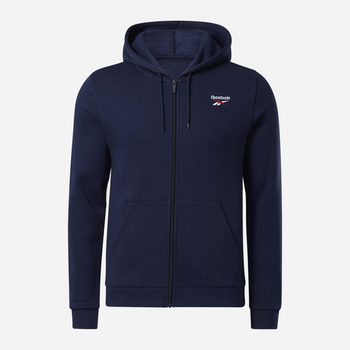 Толстовка на флісі на блискавці чоловіча Reebok Identity Sl Fleece Fz 100202861 S Темно-синя (1200143521960)