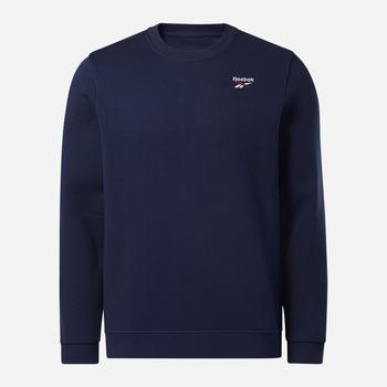 Світшот на флісі утеплений чоловічий Reebok Identity Small Logo Fleece Crew 100202867 M Темно-синій (1200143505489)