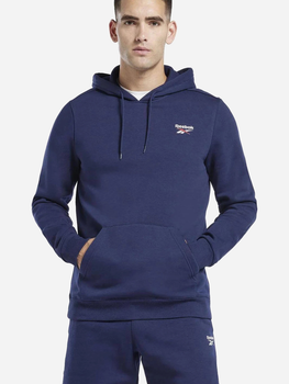 Bluza z kapturem męska ocieplana Reebok Identity Small Logo Fleece Hoodie 100202877 S Granatowa (1200143505953)