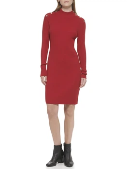 Платье миди осеннее женское Tommy Hilfiger 603453660 S Красное (1159808831)