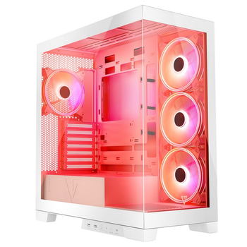 Корпус Modecom VOLCANO SPACE APEX ARGB 4x140mm fans MIDI USB 3.0x2+TYPE-C WHITE без БП ATX