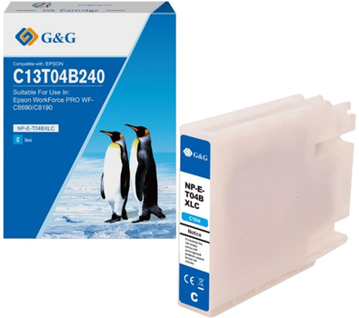 Tusz do drukarek G&G C13T04B240 do Epson Cyan 54 ml (NP-E-T04BXLC-A)