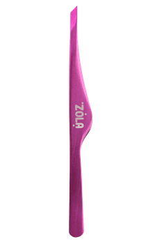 Пинцет скошенный профессиональный для бровей Zola pink