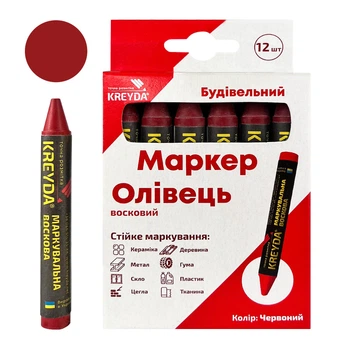 Маркер восковой маркировочный для любой поверхности KREYDA (красные) CW606316
