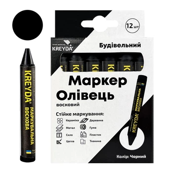 Маркер восковой маркировочный для любой поверхности KREYDA (черные) CW606816