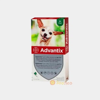 Капли от блох и клещей Bayer Advantix для собак до 4кг (1 пипетка)