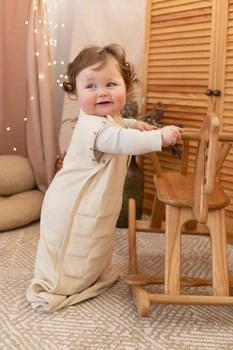 Дитячий обважений спальник LULLABOO S 80 см 3-12 місяців Молочний