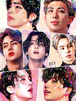Алмазна Мозаїка SHLab BTS K-Pop Арт Набір Вишивки Камінням SHS-33560 30x40 см (Повна Викладка) (19697)