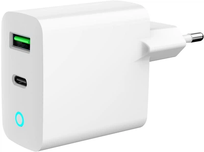 Мережевий зарядний пристрій Gembird PD 20W USB-А + Type-C (TA-UC-PDQC20L-W-01)