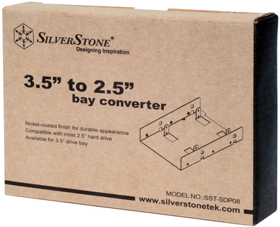 Фрейм-перехідник SilverStone SPD08 для HDD/SSD з 3.5" на 2x 2.5" Silver (SST-SDP08)