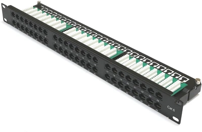 Патч-панель Kingda 19" 1U 48xRJ-45 UTP кат.6 1U dual type Kingda (KD-PP37-UTP-C6-48P-1U)