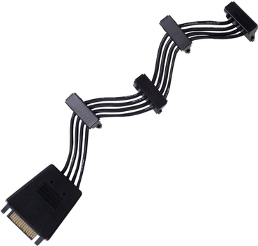 Кабель живлення SilverStone SST-CP06-E4 SATA Power Cable with Capacitor 1 to 4 Black (4710007220498)