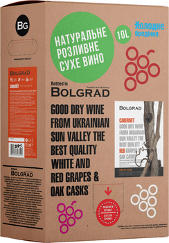 Вино Collection Reserve Bolgrad витримане Cabernet Sauvignon червоне сухе 10 л 9-11% bag-in-box (4820197560592)