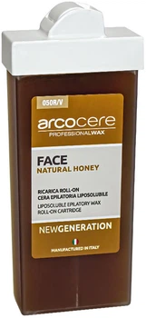 Віск у касеті Arcocere New Generation Face Natural Honey Натуральний медовий З вузьким роликом для депіляції (050R/V) (8024908101500)