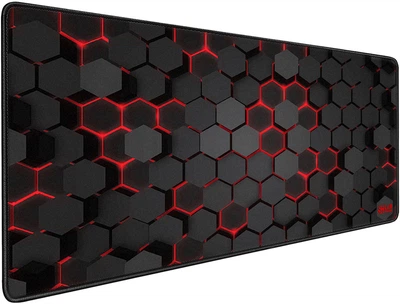 Игровая поверхность (Коврик для мышки) SHLab Black and Red Hexagons SHM-623 (70х30 см) (36654)