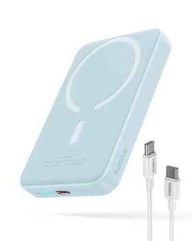 Магнитный портативный павербанк с беспроводной зарядкой Baseus Magnetic 20W 10000mAh для iPhone Голубой