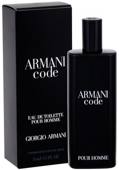 Мініатюра Туалетна вода для чоловіків Giorgio Armani Armani Code 15 мл (3614271578617)