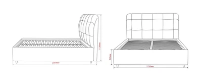 Кровать двуспальная RidneTut Emeli Premium 160х200 см подъемный механизм Lili 94 серая (33431-1112094)