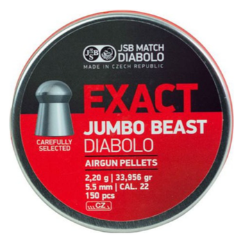 Кулі для пневматики JSB Diabolo Exact Jumbo Beast (5,5мм, 2,2г, 150 шт)