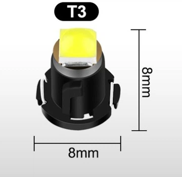 Світлодіодна лампа T3 1 SMD 3030 LED блакитна для приладової панелі