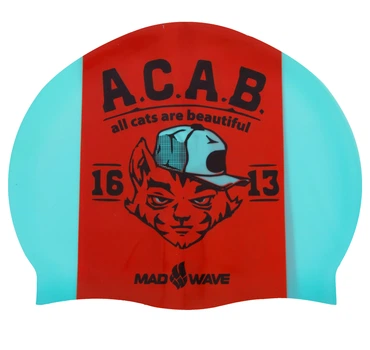 Шапочка для плавания M-D A.C.A.B. (силикон, бирюзово-оранжевый) (M055823000W)