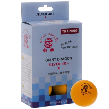 Набор мячей для настольного тенниса 6 штук GIANT DRAGON SILVER 40+1* (пластик, d-40мм, Оранжевый) (MT-6562_Оранжевый)