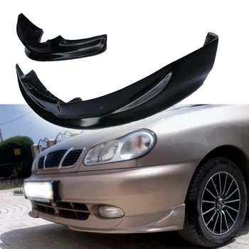 Накладки на бампер Daewoo Lanos плавники канарды черного цвета 2шт стеклопластик под покраску