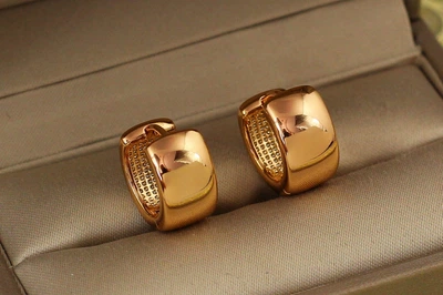 Сережки Xuping Jewelry широкі колечки 1,3 см золотисті