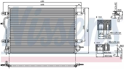 Радиатор, конденсор кондиционера AUDI A4, NISSENS (94583)