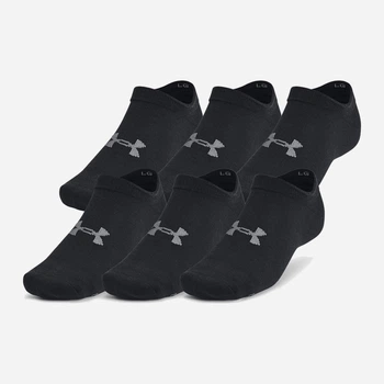 Набір чоловічих шкарпеток високих Under Armour Essential No Show 6pk 1382611-001 SM 6 шт Чорний (196885585159)