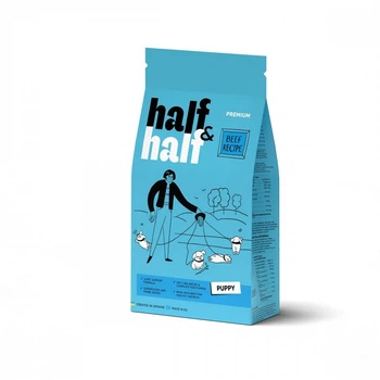 Сухой корм Half&Half для щенков всех пород, с говядиной, 12 кг