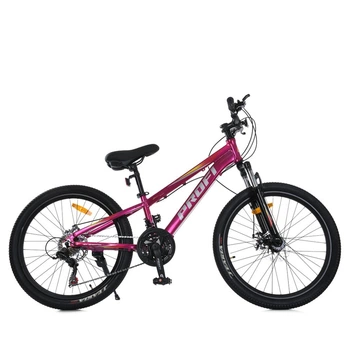 Велосипед PROF1 MTB2601-3, 26 дюймов, алюминиевая рама 13 Shimano 21SP фуксия
