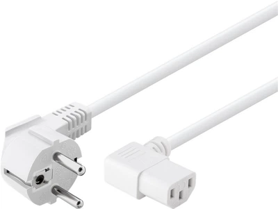 Кабель живлення пристроїв Lucom IEC(Schuko)-(C13) M/F 1.5m 90°/90° 0.75mm кутовий вліво Cu білий(84.00.7051)