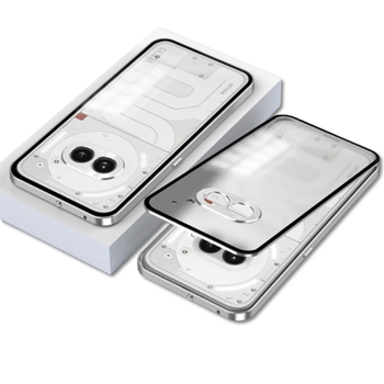 Противоударный чехол накладка Metal Glass для Nothing Phone 2A / 2A Plus silver