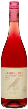 Вино напівігристе Civ&Civ Lambrusco dell'emilia Rosato Amabile рожеве напівсолодке 0.75 л 7.5% (8001929316960)