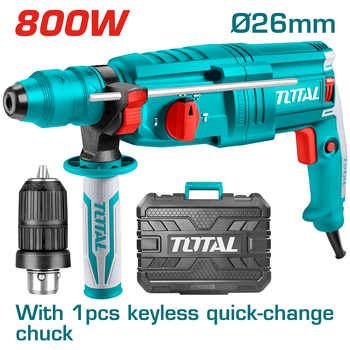 Перфоратор TOTAL TH308268-2 SDS-Plus, 800 Вт, 0-4000 об/хв + патрон (6514155)