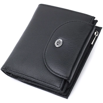 Удобный женский кошелек с монетницей из натуральной кожи ST Leather Черный (282005)