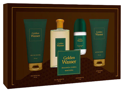 Zestaw męski Instituto Espanol Golden Wasser Woda toaletowa 200 ml + Balsam po goleniu 150 ml + Żel pod prysznic 150 ml + Dezodorant 50 ml (8411047151556)