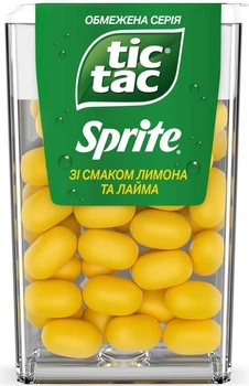 Упаковка драже Tic Tac Sprite со вкусом лимона и лайма 18 г х 12 шт