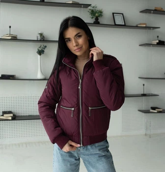 Демисезонная женская куртка UF-Fashion UF-32 48 бордовый