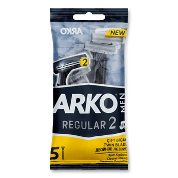 Бритва чоловіча Arko Regular Т2 одноразова 2 леза, 5 шт.